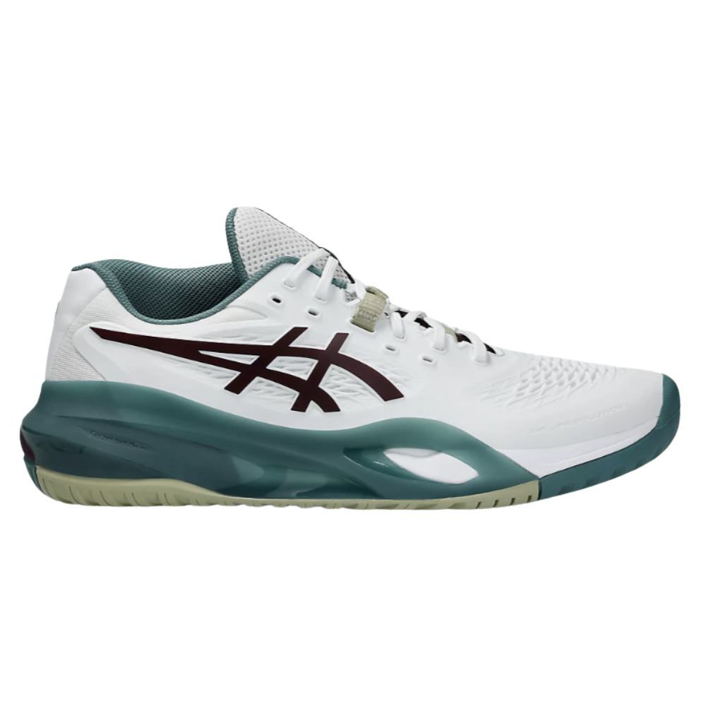 Asics Gel Resolution X White/Dark Aubergine men's tennis shoe