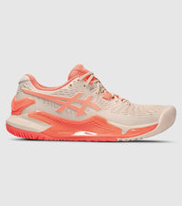 Gel Resolution 9 Pearl Pink/Sun Coral Women Tennis Shoe