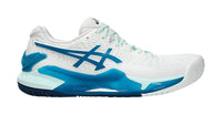Gel Resolution 9 White Teal/Blue Women Tennis Shoes