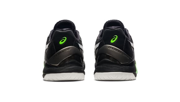 Asics Gel Resolution 8 Black/Green Gecko Mens Tennis Shoe