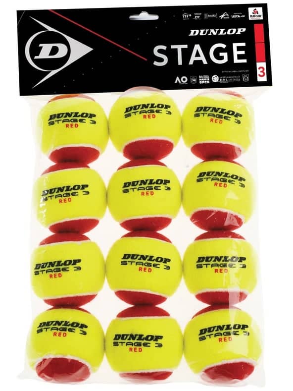 Dunlop Stage 3 RED (12-BALL POLYBAG)