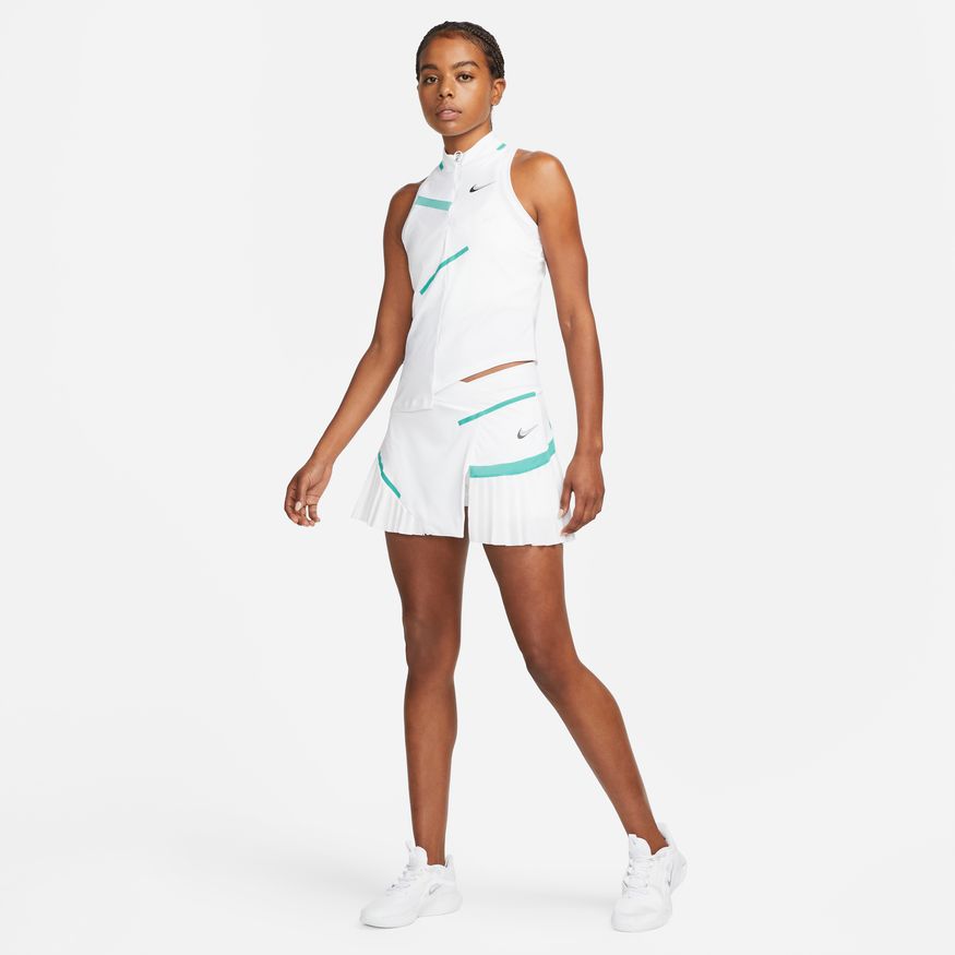NikeCourt Dri-FIT White/Washed Teal/Wolf Grey Women's Tennis Tank ...